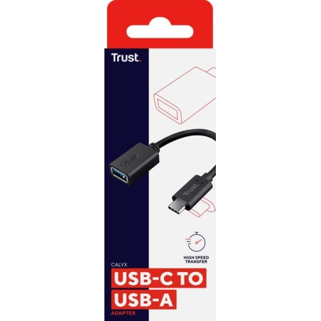 Conversor trust 20967 usb tipo-c macho usb hembra 9cm negro