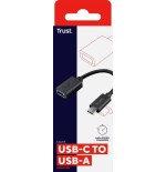 Conversor trust 20967 usb tipo-c macho usb hembra 9cm negro