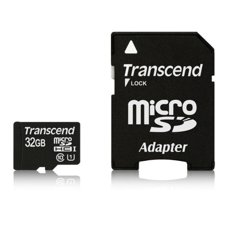 Transcend tarjeta micro sd 32gb clase 10 sdhc uhs-i con adaptador a sd