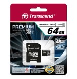 Transcend micro sd 64gb clase10 400x con adaptador a sd