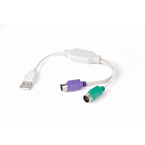 Gembird cable conversor usb a ps2 x2 m/h 0.30m blanco  uaps12