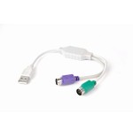 Gembird cable conversor usb a ps2 x2 m/h 0.30m blanco  uaps12