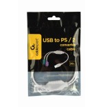 Gembird cable conversor usb a ps2 x2 m/h 0.30m blanco  uaps12
