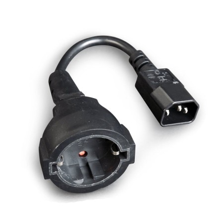 Gembird cable de alimentacion schucko a c14 h/m negro 0.15m  pc-sfc14m-01