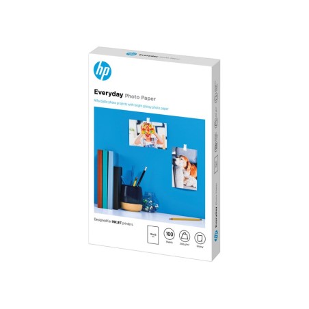 Hp papel photo glossy uso diario, 100 hojas, 10 x 15cm, 200gr