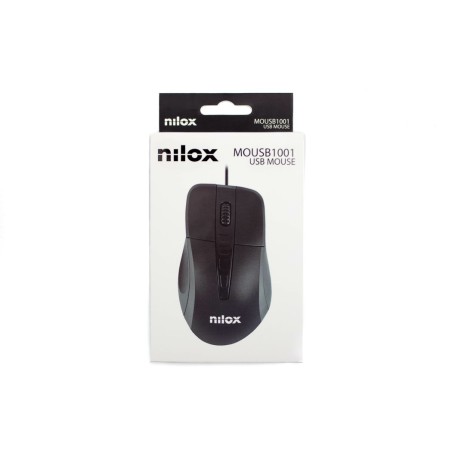 Nilox ratón cable usb 1000ppp negro