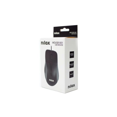 Nilox ratón cable usb 1000ppp negro