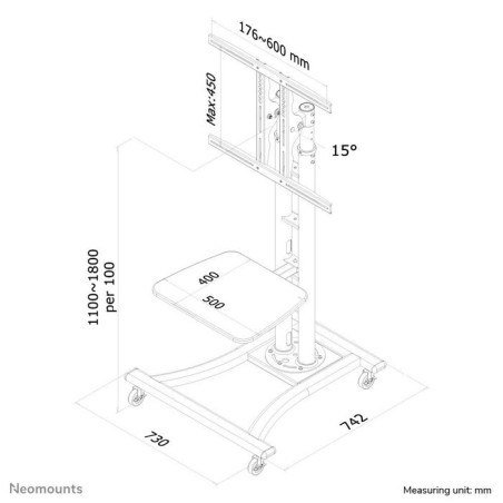 Newstar soporte de suelo móvil para tv