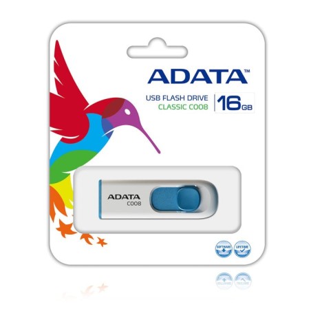 Pendrive adata 16gb 2.0 classic series c008 blanco