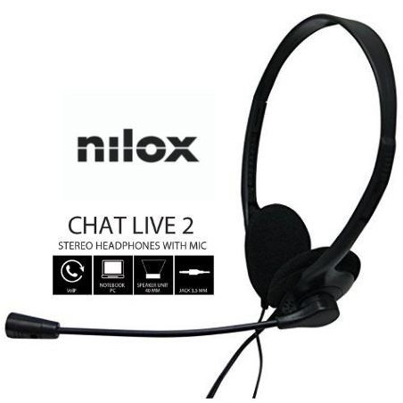 Auriculares nilox microfono control vol negro alambrico