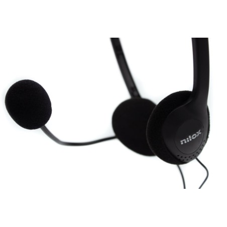 Auriculares nilox microfono control vol negro alambrico