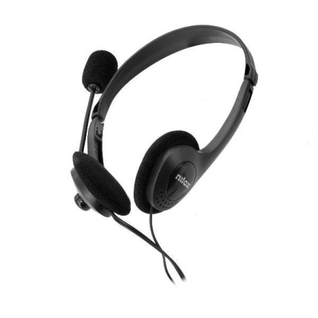 Auriculares nilox microfono control vol negro alambrico