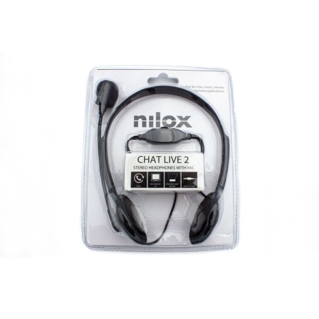 Auriculares nilox microfono control vol negro alambrico
