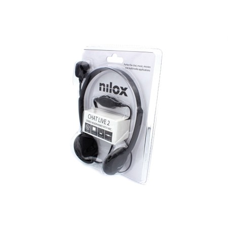 Auriculares nilox microfono control vol negro alambrico