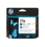 Hp 774 cabezal de impresion original - negro mate, cyan - p2w01a