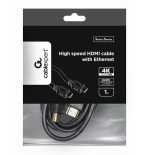 Gembird cable hdmi v1.4 high speed 1m  ethernet ccs negro cc-hdmi4l-1m