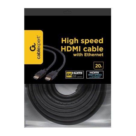 Gembird cable hdmi v2.0  4k 20m  m/m high speed negro  cc-hdmi4-20m