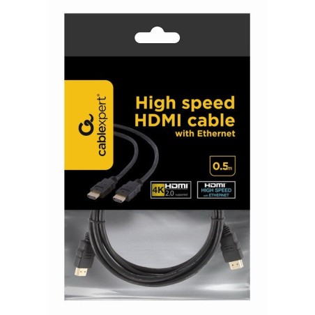 Gembird cable hdmi v2.0 4k 0.50m m/m high speed negro cc-hdmi4-0.5m