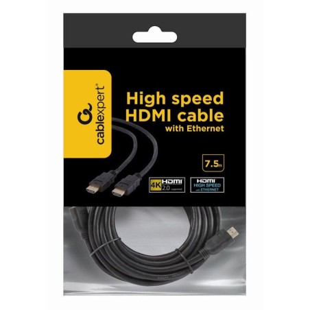 Gembird cable hdmi v2.0  4k  7.50m  m/m high speed negro  cc-hdmi4-7.5m