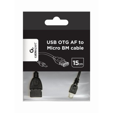 Gembird cable otg micro usb  a usb m/h 0.15m negro