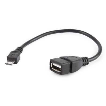 Gembird cable otg micro usb  a usb m/h 0.15m negro
