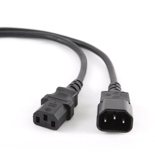 Gembird cable de alimentacion c13 a c14 chuco m/h (alargo) 1.8m negro