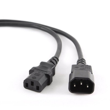 Gembird cable de alimentacion c13 a c14 chuco m/h (alargo) 1.8m negro