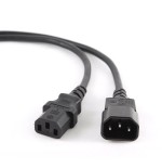 Gembird cable de alimentacion c13 a c14 chuco m/h (alargo) 1.8m negro