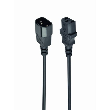 Gembird cable de alimentacion c13 a c14 chuco m/h (alargo) 1.8m negro