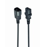 Gembird cable de alimentacion c13 a c14 chuco m/h (alargo) 1.8m negro