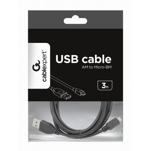 Gembird cable usb a micro usb 3m negro ccp-musb2-ambm-10
