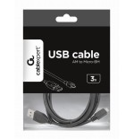Gembird cable usb a micro usb 3m negro ccp-musb2-ambm-10