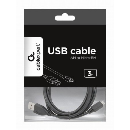 Gembird cable usb a micro usb 3m negro ccp-musb2-ambm-10