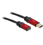 Delock cable usb 3.0 (alargo) premium 3m negro/rojo