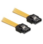 Delock cable de datos sataiii 0.20m amarillo con clip de seguridad