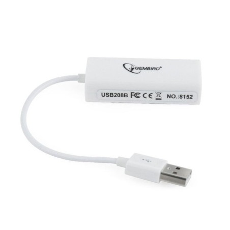 Gembird tarjeta de red usb a rj45 ethernet 100mbit/s 0.10m blanco
