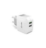 Celly cargador pared 2 usb 3.4a blanco