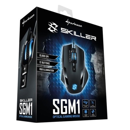 Sharkoon raton gaming skiller sgm1 usb optico 10800 dpi mano derecha negro