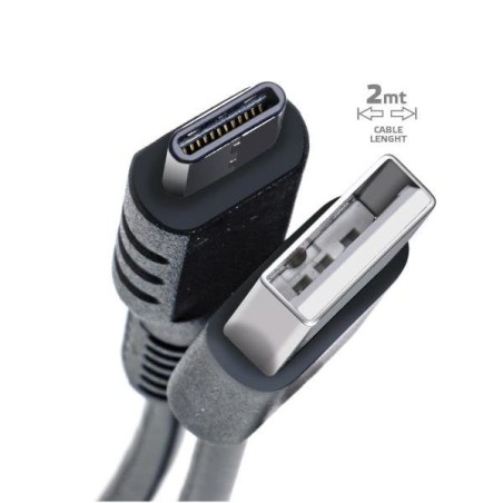 Celly usb-c2m cable usb 2 m usb a usb c negro