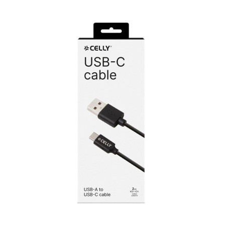 Celly usb-c2m cable usb 2 m usb a usb c negro