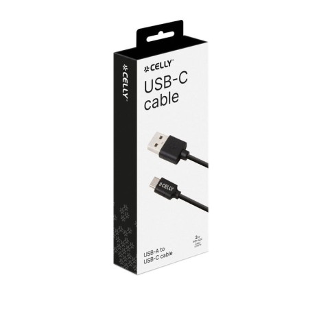 Celly usb-c2m cable usb 2 m usb a usb c negro