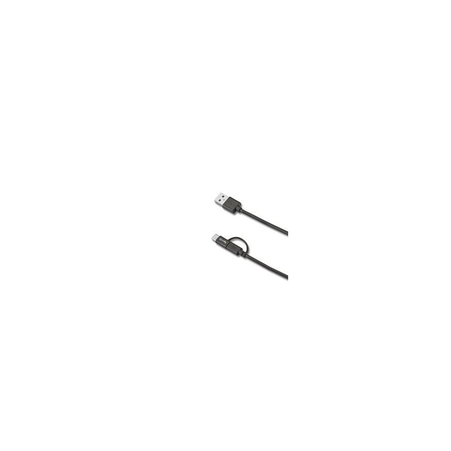 Celly usbcmicro cable usb usb a usb c/micro-usb b negro