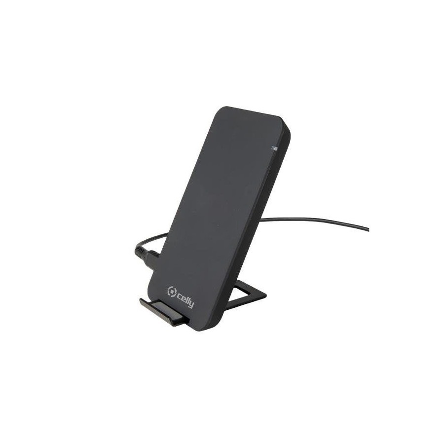 Celly cargador inalambrico salida 10w con stand negro
