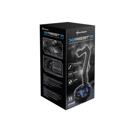 Sharkoon tarjeta sonido x-rest 7.1 usb a jack 3.5 con soporte auriculares ps4 / pc / notebook