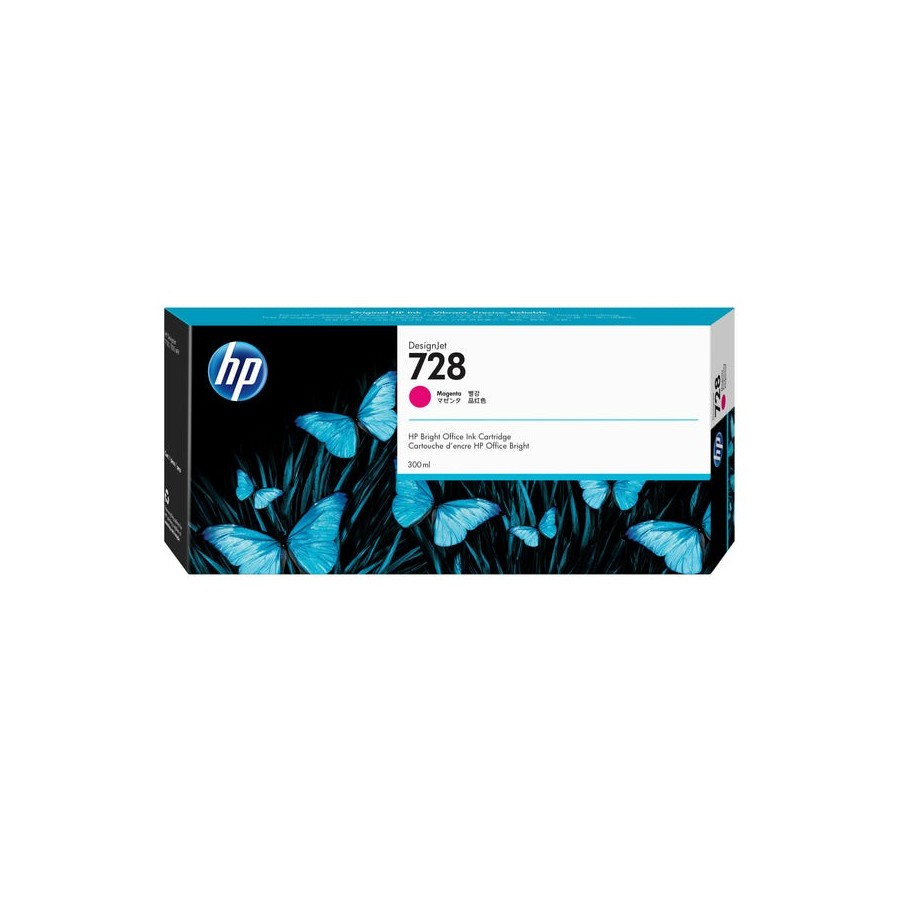 Tinta original hp 728 300-ml magenta designjet ink cartridge