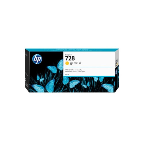 Tinta original hp 728 300-ml yellow designjet ink cartridge