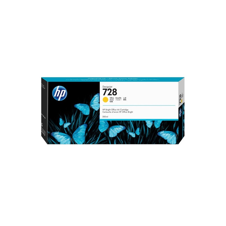 Tinta original hp 728 300-ml yellow designjet ink cartridge