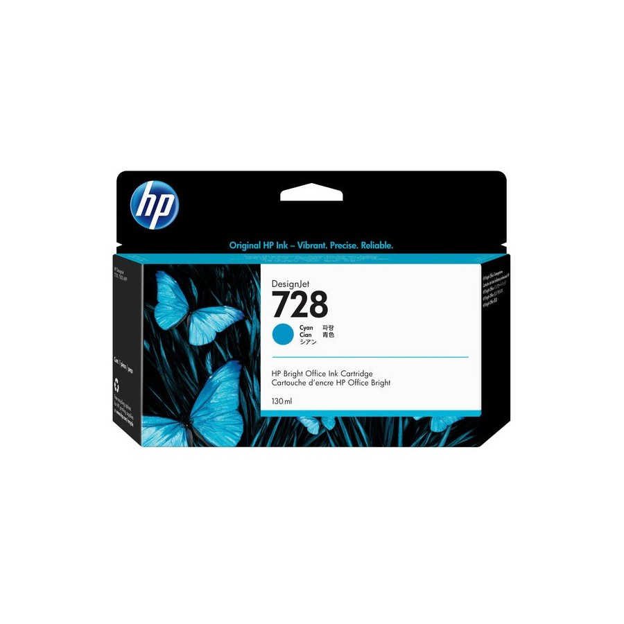 Tinta original hp 728 130-ml cyan designjet ink cartridge