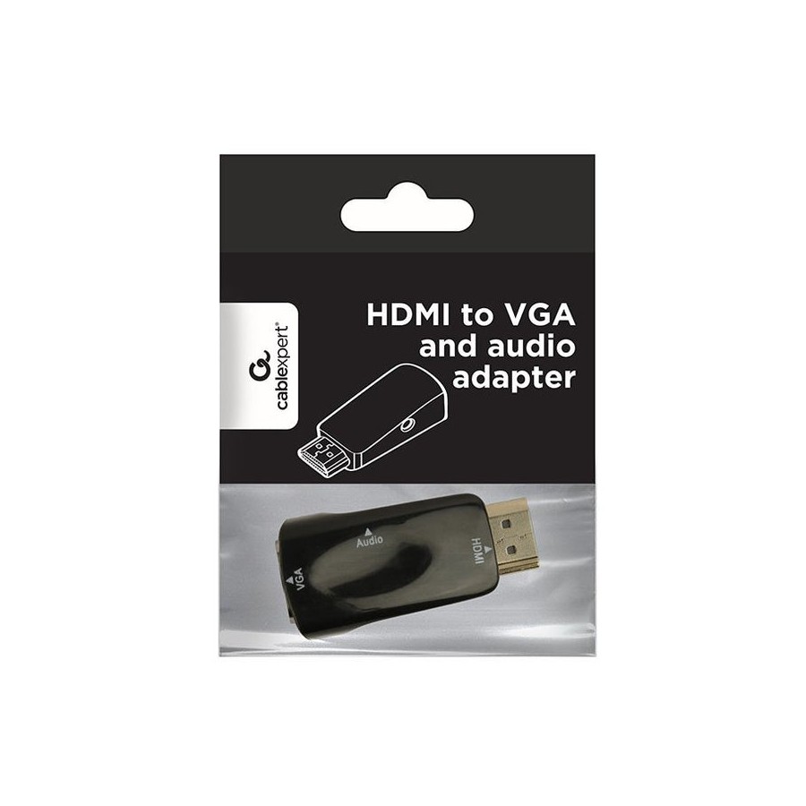 Gembird conversor hdmi  a vga m/h + jack 3.5 audio negro v.1.4 compatible