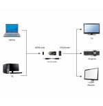 Gembird conversor hdmi  a vga m/h + jack 3.5 audio negro v.1.4 compatible